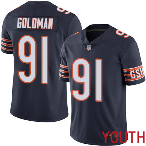 Chicago Bears Limited Navy Blue Youth Eddie Goldman Home Jersey NFL Football #91 Vapor Untouchable->youth nfl jersey->Youth Jersey